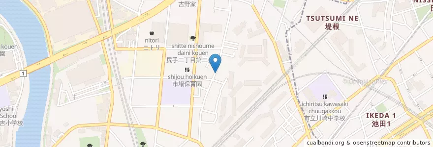 Mapa de ubicacion de 鶴見警察署尻手交番 en 일본, 가나가와현, 요코하마시, 鶴見区.