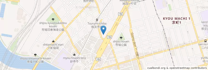 Mapa de ubicacion de 鶴見警察署市場交番 en ژاپن, 神奈川県, 横浜市, 鶴見区.