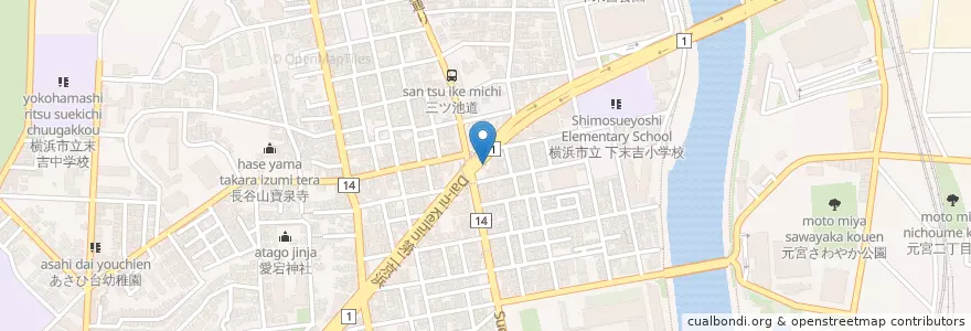 Mapa de ubicacion de 鶴見警察署末吉交番 en Japonya, 神奈川県, 横浜市, 鶴見区.
