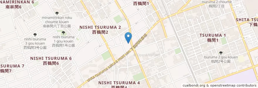 Mapa de ubicacion de 鶴間駅前郵便局 en 일본, 가나가와현, 大和市.