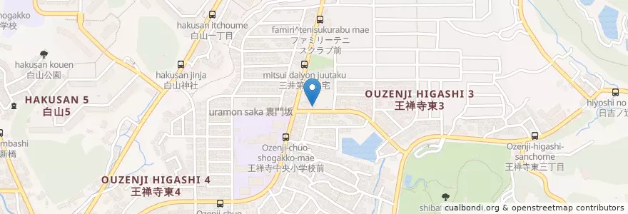 Mapa de ubicacion de 麻生警察署南王禅寺交番 en Japón, Prefectura De Kanagawa, Kawasaki, 麻生区.