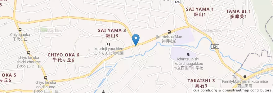Mapa de ubicacion de 麻生警察署細山交番 en Jepun, 神奈川県, 川崎市, 麻生区.