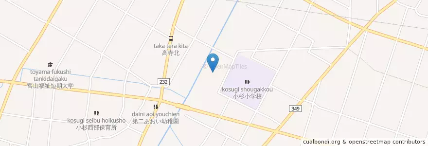 Mapa de ubicacion de あおい幼稚園 en 日本, 富山县, 射水市.