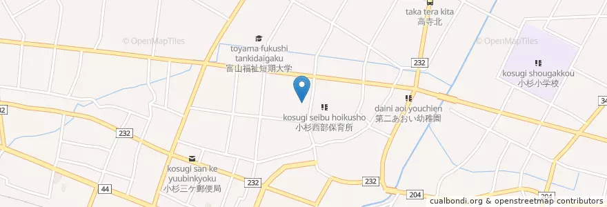 Mapa de ubicacion de 三ケ児童館 en Japonya, 富山県, 射水市.