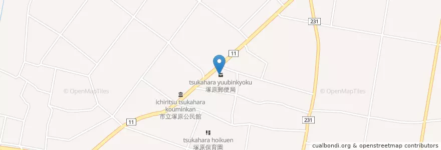 Mapa de ubicacion de 塚原郵便局 en Japão, 富山県, 射水市.
