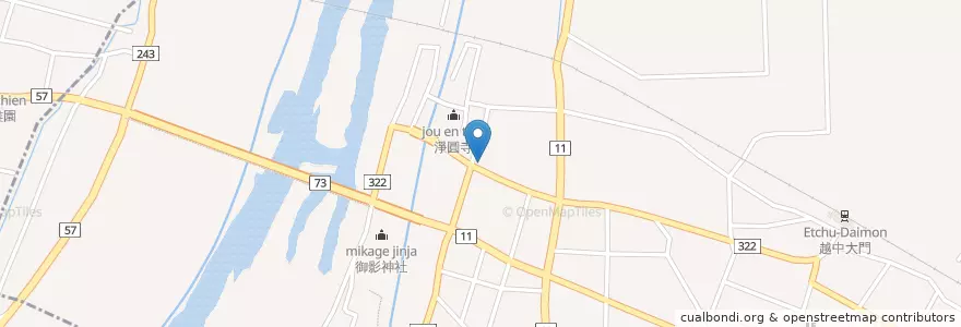 Mapa de ubicacion de 大門中町簡易郵便局（一時閉鎖中） en Япония, Тояма, 射水市.