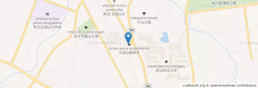 Mapa de ubicacion de 太閤山郵便局 en Japan, Präfektur Toyama, 射水市.