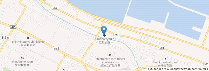 Mapa de ubicacion de 姫野病院 en 日本, 富山県, 射水市.