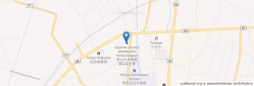 Mapa de ubicacion de 富山中央警察署広田交番 en Japon, Préfecture De Toyama, 富山市.