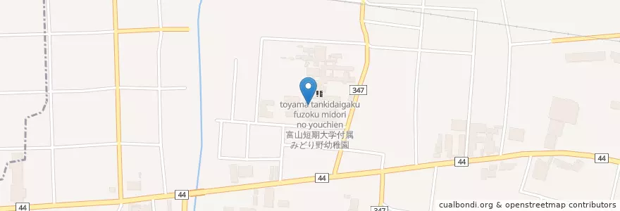 Mapa de ubicacion de 富山短期大学 en Japon, Préfecture De Toyama, 富山市.
