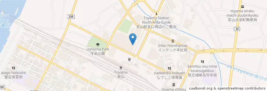 Mapa de ubicacion de 富山社会保険事務局 en Japonya, 富山県, 富山市.