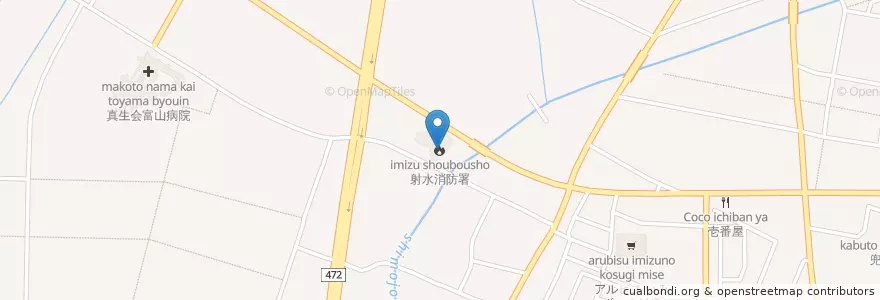 Mapa de ubicacion de 射水消防署 en Japão, 富山県, 射水市.