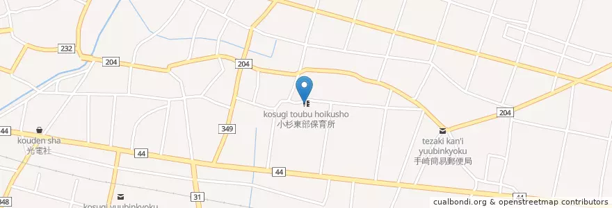 Mapa de ubicacion de 小杉東部保育所 en اليابان, 富山県, 射水市.