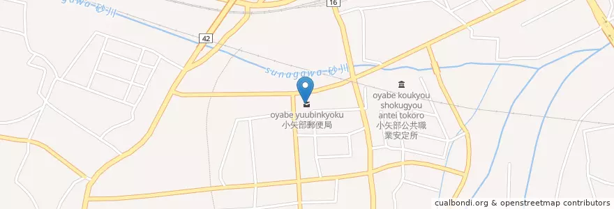 Mapa de ubicacion de 小矢部郵便局 en Japón, Prefectura De Toyama, 小矢部市.