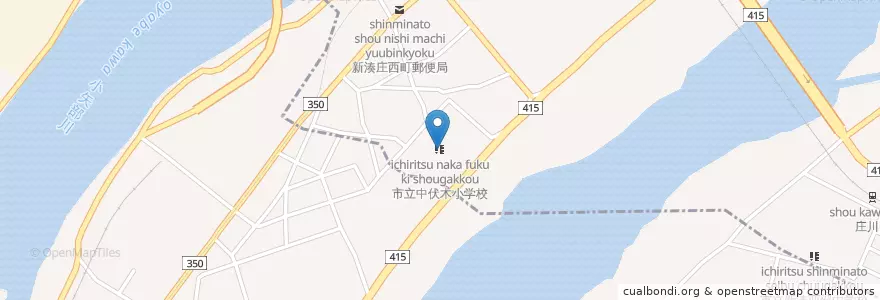 Mapa de ubicacion de 市立中伏木小学校 en 日本, 富山県.