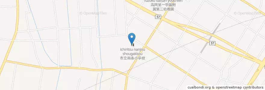 Mapa de ubicacion de 市立南条小学校 en اليابان, 富山県, 高岡市.
