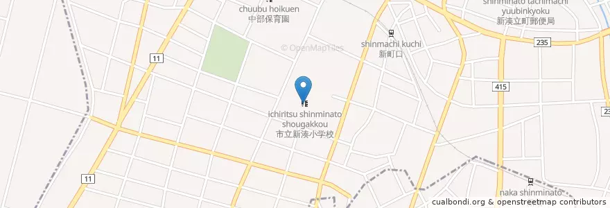 Mapa de ubicacion de 市立新湊小学校 en 日本, 富山县.