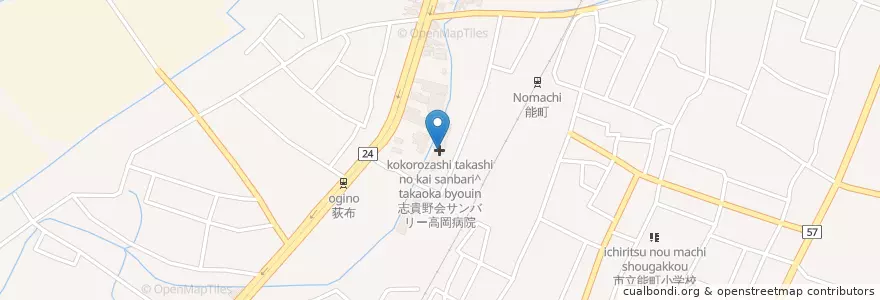 Mapa de ubicacion de 志貴野会サンバリー高岡病院 en Japan, 富山県, 高岡市.