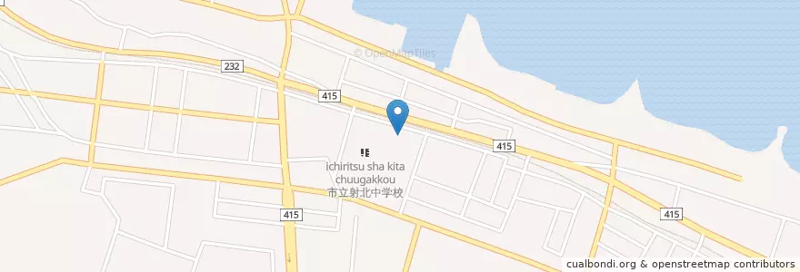 Mapa de ubicacion de 新湊市図書館東部分室 en 日本, 富山県, 射水市.