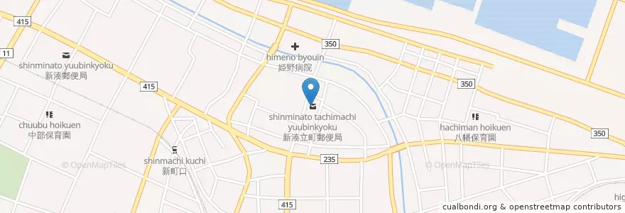 Mapa de ubicacion de 新湊立町郵便局 en Japonya, 富山県, 射水市.
