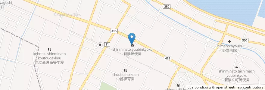 Mapa de ubicacion de 新湊郵便局 en 日本, 富山県, 射水市.