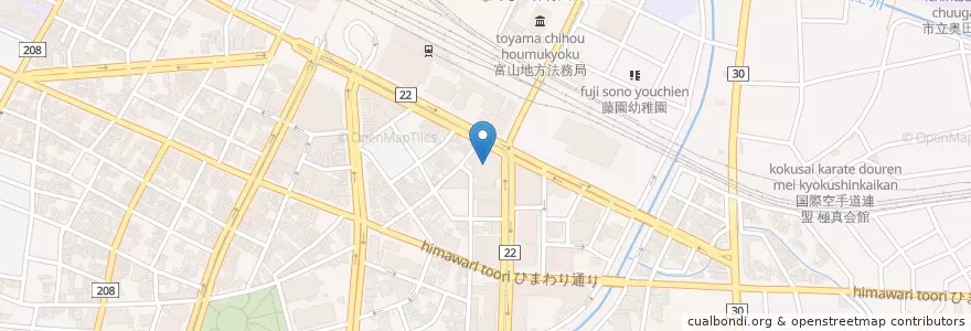 Mapa de ubicacion de 日本郵政公社監査室富山監査室 en Japón, Prefectura De Toyama, 富山市.