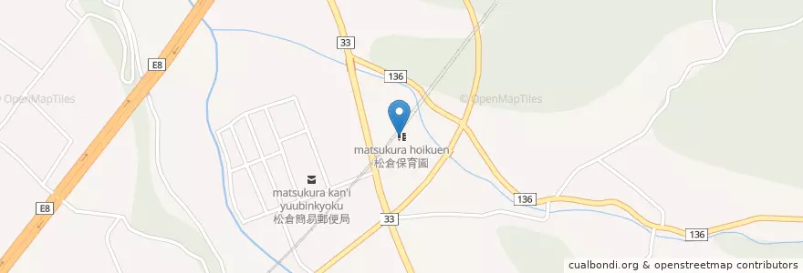 Mapa de ubicacion de 松倉保育園 en 일본, 도야마현, 魚津市.