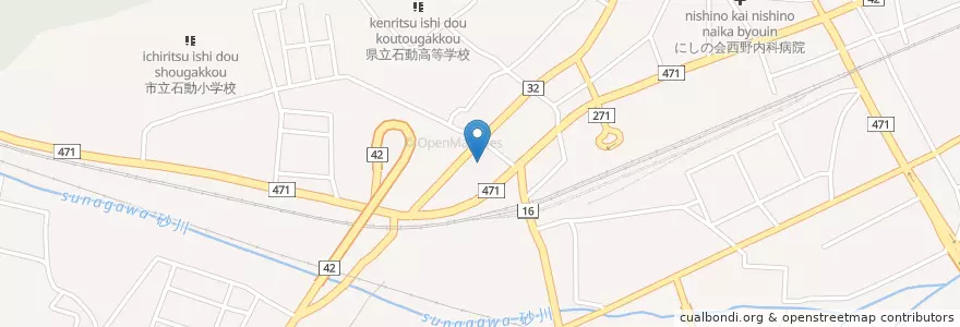 Mapa de ubicacion de 沼田病院 en اليابان, 富山県, 小矢部市.