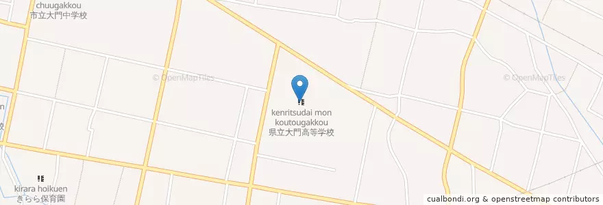 Mapa de ubicacion de 県立大門高等学校 en Japonya, 富山県, 射水市.