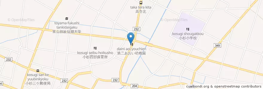 Mapa de ubicacion de 第二あおい幼稚園 en Japan, Toyama Prefecture, Imizu.