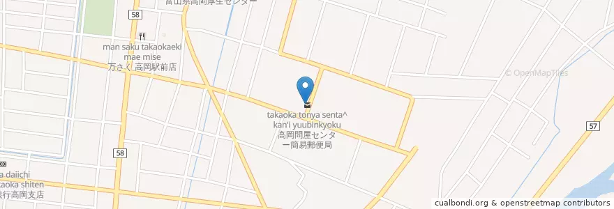 Mapa de ubicacion de 高岡問屋センター簡易郵便局 en Jepun, 富山県, 高岡市.