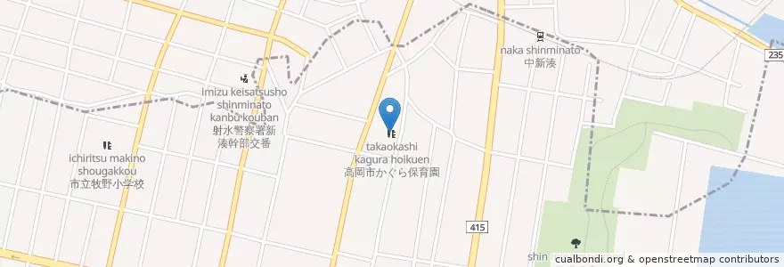 Mapa de ubicacion de 高岡市かぐら保育園 en 日本, 富山県.