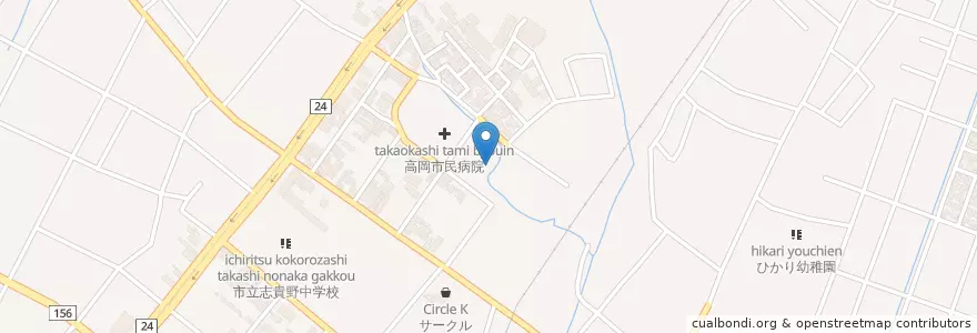 Mapa de ubicacion de 高岡市民病院 en 일본, 도야마현, 高岡市.