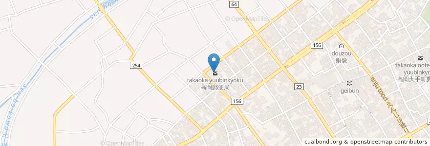 Mapa de ubicacion de 高岡郵便局 en Japan, Präfektur Toyama, 高岡市.