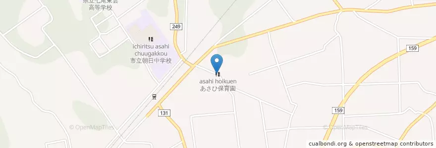 Mapa de ubicacion de あさひ保育園 en Japão, 石川県, 七尾市.