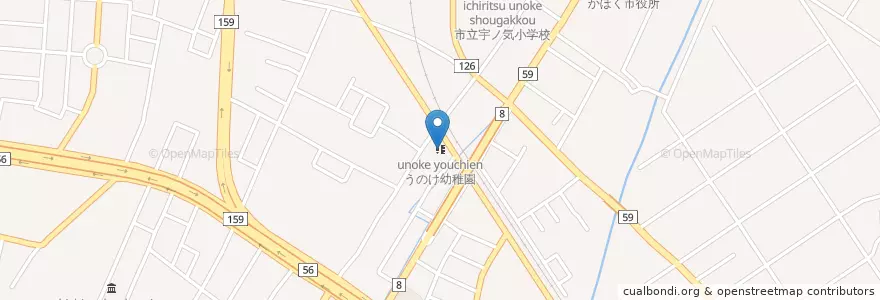 Mapa de ubicacion de うのけ幼稚園 en Япония, Исикава, かほく市.