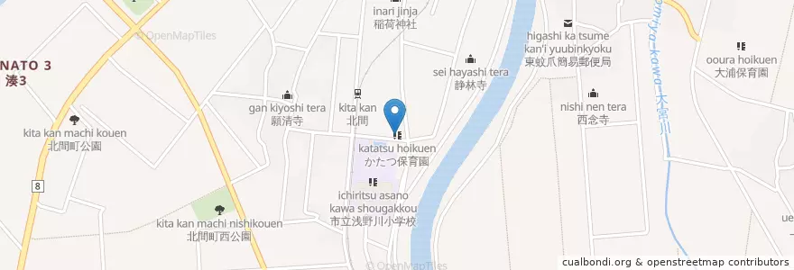 Mapa de ubicacion de かたつ保育園 en Japon, Préfecture D'Ishikawa, 金沢市.