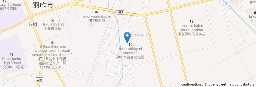 Mapa de ubicacion de さつき保育所 en Giappone, Prefettura Di Ishikawa, 羽咋市.