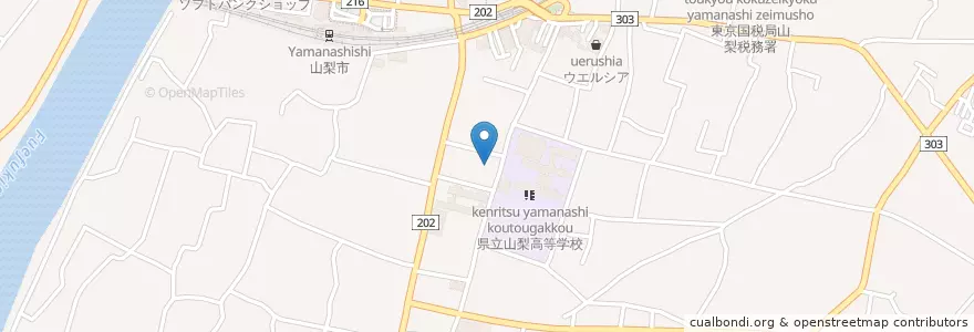 Mapa de ubicacion de つつじ幼稚園 en Jepun, 山梨県, 山梨市.