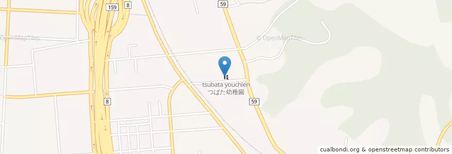Mapa de ubicacion de つばた幼稚園 en Giappone, Prefettura Di Ishikawa, 河北郡, 津幡町.