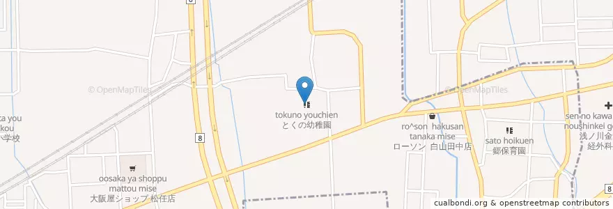 Mapa de ubicacion de とくの幼稚園 en ژاپن, 石川県, 白山市.