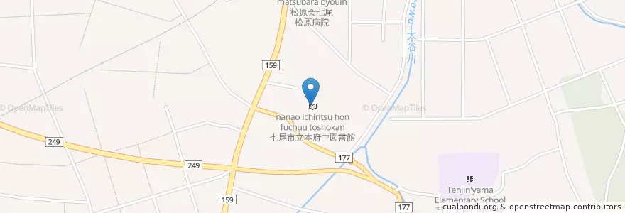 Mapa de ubicacion de 七尾市立本府中図書館 en Japon, Préfecture D'Ishikawa, 七尾市.