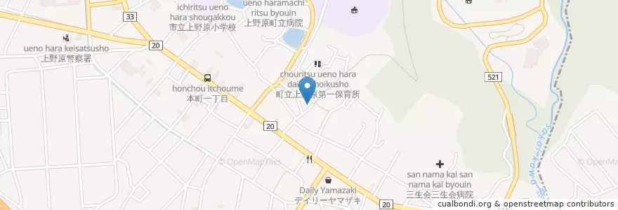 Mapa de ubicacion de 上野原幼稚園 en Japón, Prefectura De Yamanashi, 上野原市.