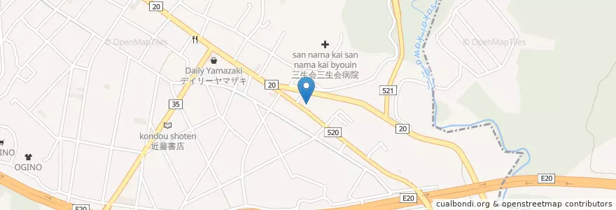 Mapa de ubicacion de 上野原郵便局 en 일본, 야마나시현, 上野原市.