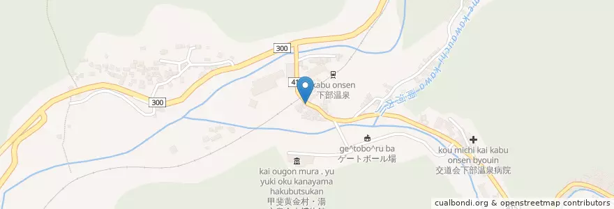 Mapa de ubicacion de 下部郵便局 en 日本, 山梨県, 南巨摩郡, 身延町.