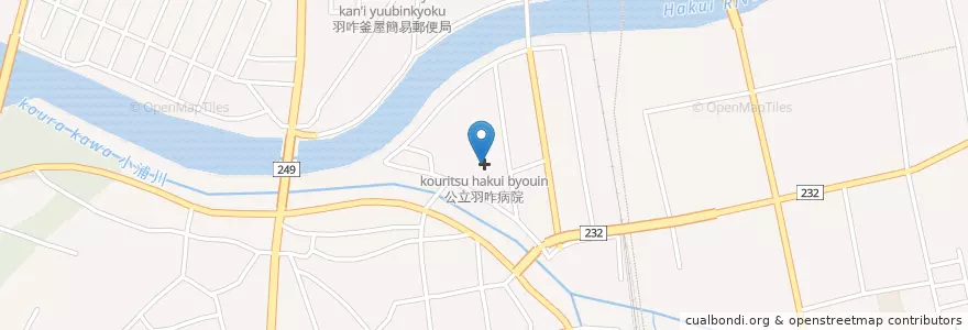 Mapa de ubicacion de 公立羽咋病院 en Giappone, Prefettura Di Ishikawa, 羽咋市.