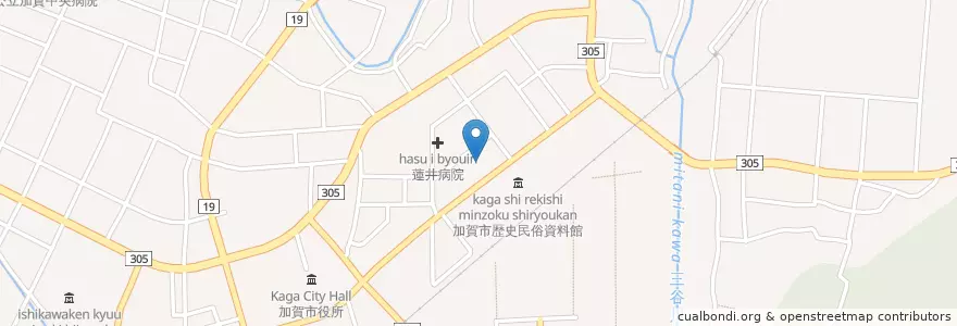 Mapa de ubicacion de 加賀郵便局 en Japón, Prefectura De Ishikawa, 加賀市.