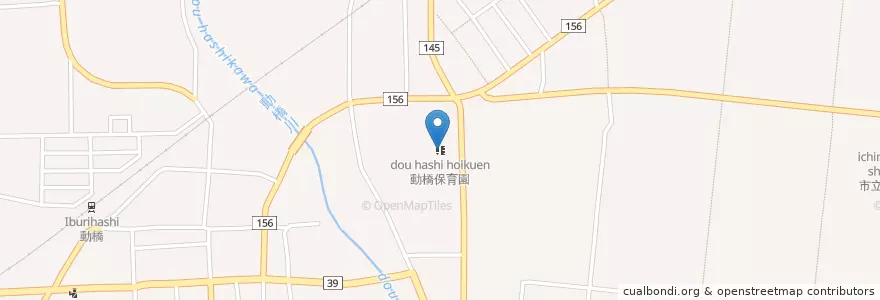 Mapa de ubicacion de 動橋保育園 en 日本, 石川県, 加賀市.