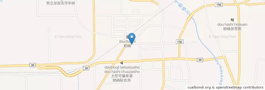 Mapa de ubicacion de 動橋郵便局 en Japão, 石川県, 加賀市.