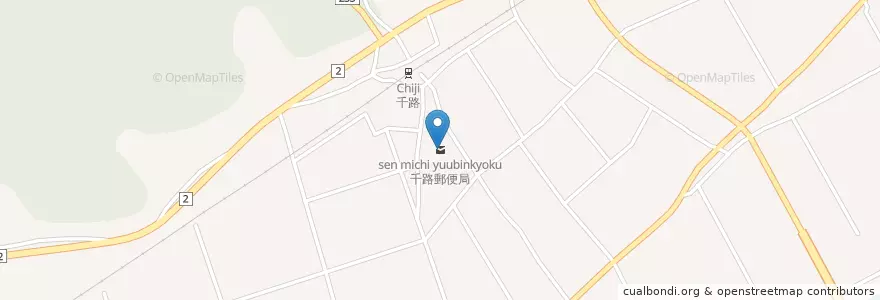 Mapa de ubicacion de 千路郵便局 en Japão, 石川県, 羽咋市.